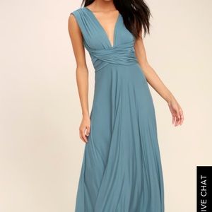 Lulus slate blue wrap dress